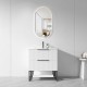 3D-2W 750x450x850mm White Floor Standing Plywood Vanity with Stainless Black Frame Leg And Shelf